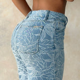 Jean Wide Leg Bordado Floral