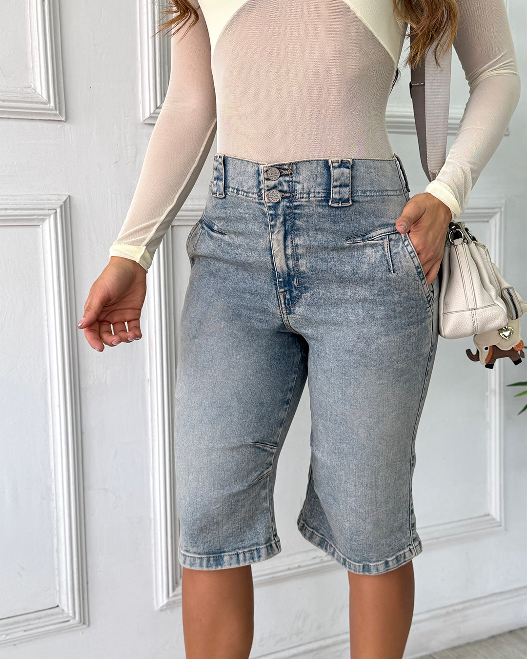 Bermuda Denim Efecto Dirty