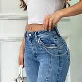 Jean Skinny Con Cadena Decorativa