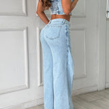 Jean Wide Leg Asimetrico