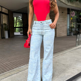Jean Wide Leg Arabescos